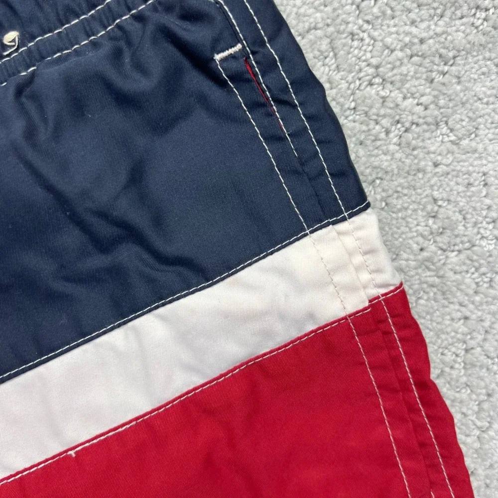 VINTAGE Y2k Old Navy Board Shorts Mens‎ SColorblock Swim Trunks Surf USA Flag